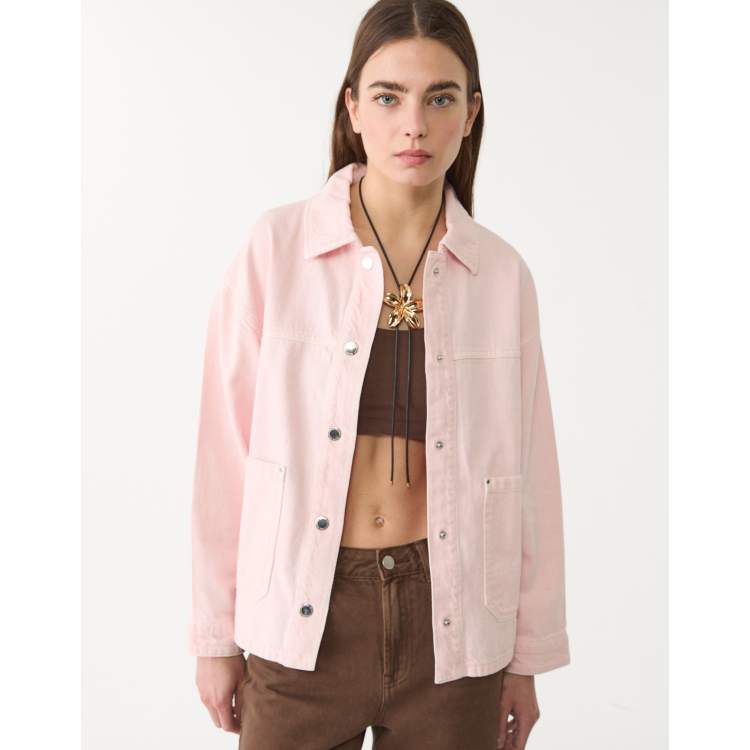 Stradivarius Veste en sergé avec poches Rose pastel ASOS