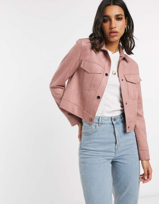 Stradivarius Veste imitation daim Rose ASOS