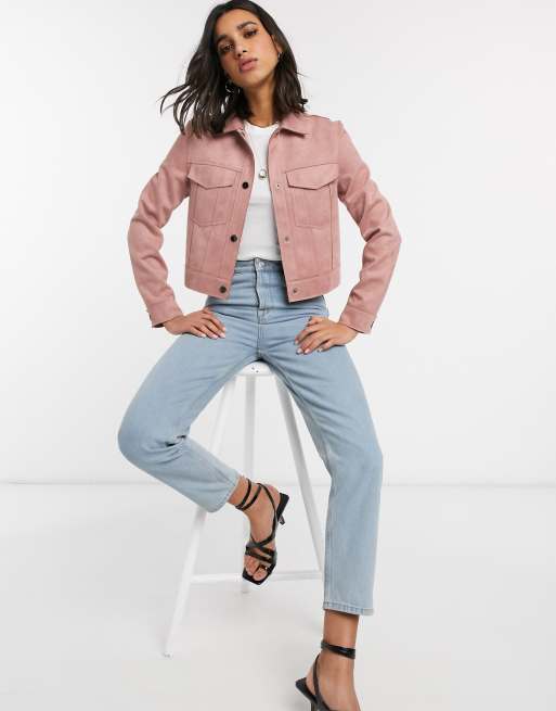 Stradivarius Veste imitation daim Rose ASOS