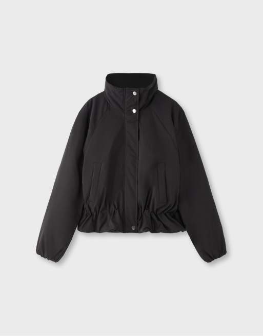 Stradivarius veste matelassée à basque noire, 6 de 7