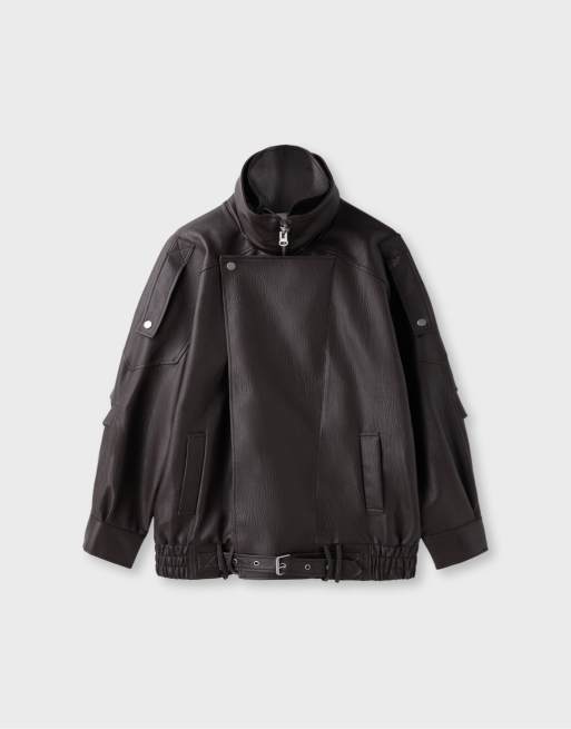 Stradivarius veste oversize à col marron, 6 de 7