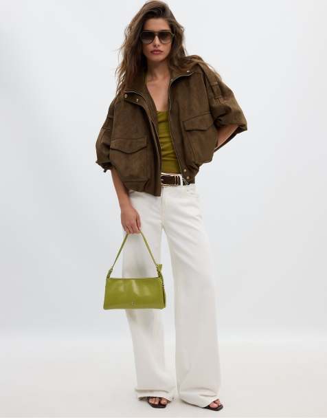 Stradivarius veste oversize en daim synthétique marron - view 1