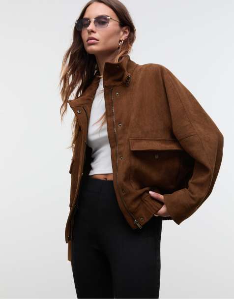 Stradivarius - Veste oversize en imitation daim - Marron - view 1