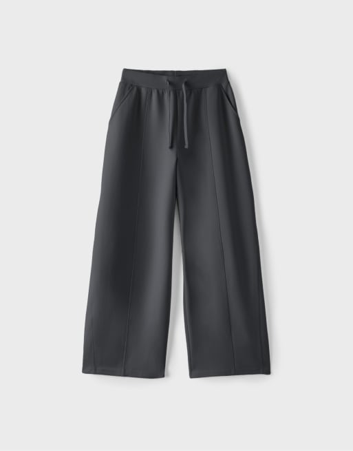 Stradivarius vida joggerbyxor i mörkgrått, 6 av 7