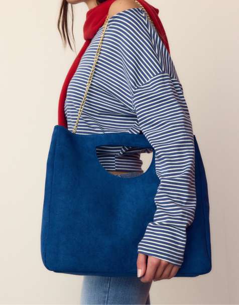 Stradivarius - Vierkante crossbody handtas in blauw - view 1