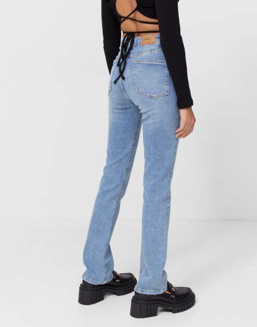 Stradivarius Petite straight leg jean in vintage wash