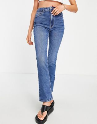 Stradivarius vintage fit straight jeans in mid wash - ASOS Price Checker