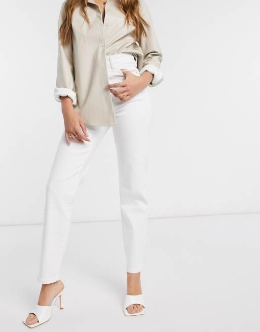 Stradivarius – Vita mom jeans med stretch