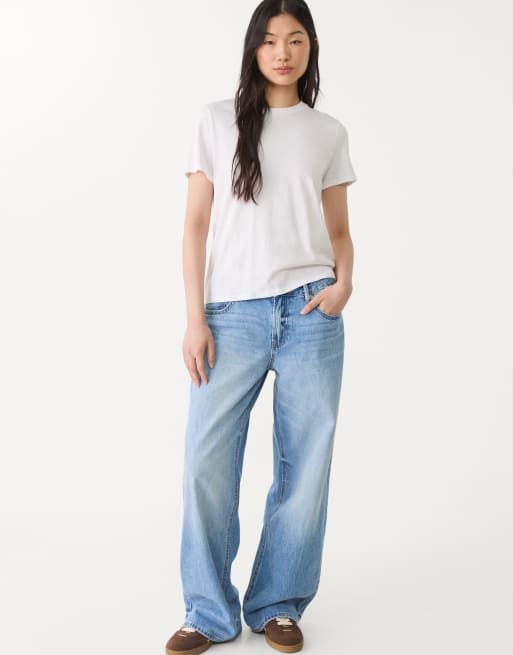 Stradivarius – Vita t-shirts i regular fit med rund halsringning, flerpack, 4 av 4