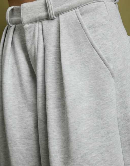 Stradivarius volumineuze geplooide joggers in grijs, 4 van 7