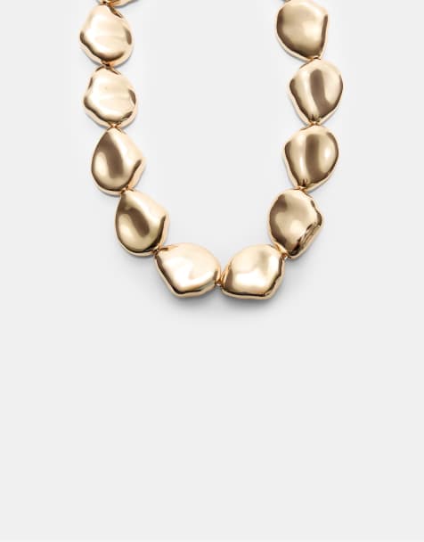 Stradivarius Voluminous maxi necklace in gold - view 1