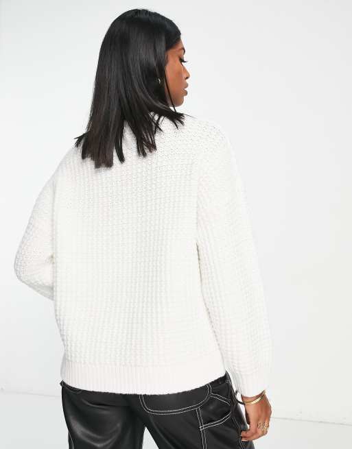 Women's Black Tall Basic Waffle Knitted Jumper