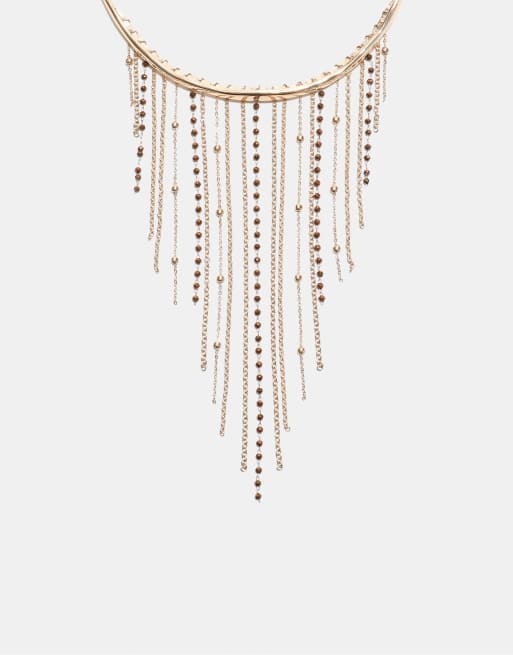 Stradivarius Waterfall Choker-Kette in Gold, 4 von 4