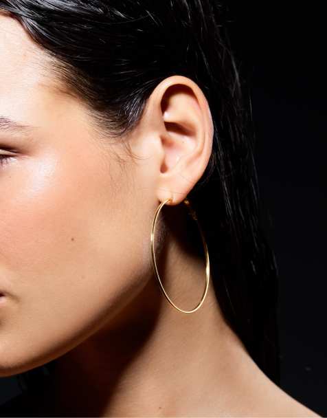 Stradivarius Waterproof hoop earrings in yellow - view 1