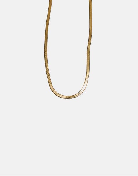 Stradivarius Waterproof snake chain in yellow - view 1