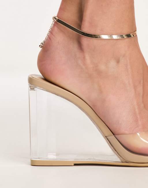 Clear mule sale wedges