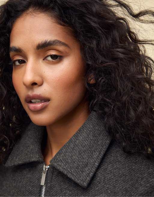 Stradivarius – Weiche Bomberjacke in Dunkelgrau, 4 von 4