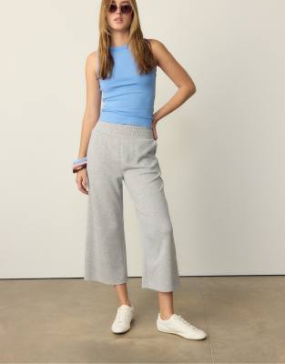 Stradivarius - Weiche Culottes in Grau meliert