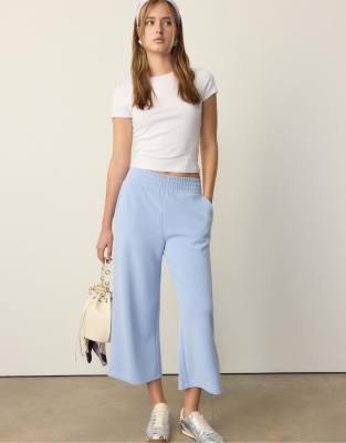 Stradivarius - Weiche Culottes in Himmelblau