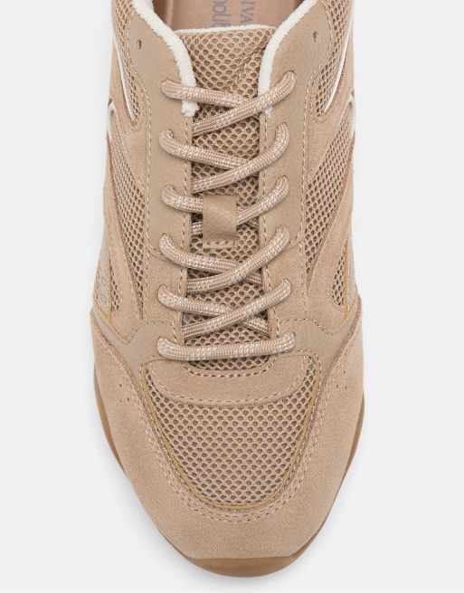 Stradivarius weiche Mesh-Jogging-Sneaker in Beige, 5 von 7