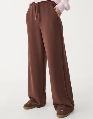 Stradivarius - Weiche Palazzo-Hose in Bronze-Brown