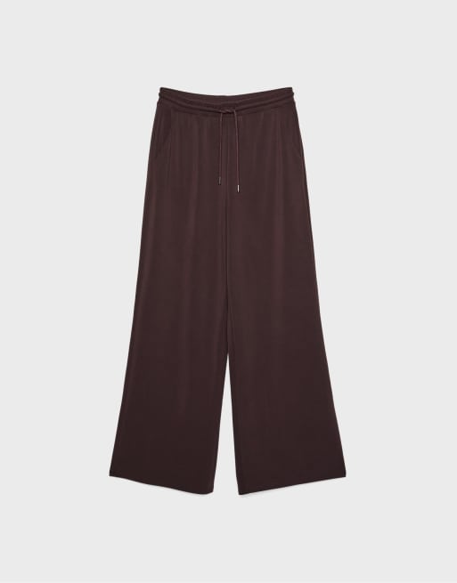 Stradivarius – Weiche Palazzo-Hose in Bronze, 6 von 7