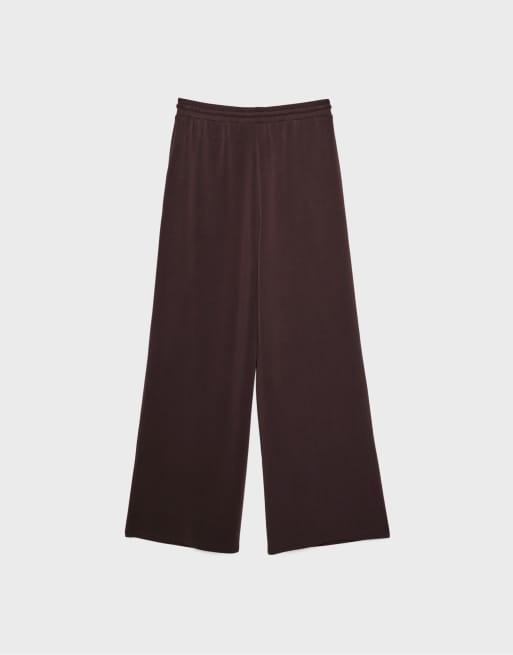 Stradivarius – Weiche Palazzo-Hose in Bronze, 7 von 7