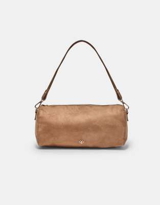 Stradivarius - Weiche Schultertasche in Terrakotta-Brown