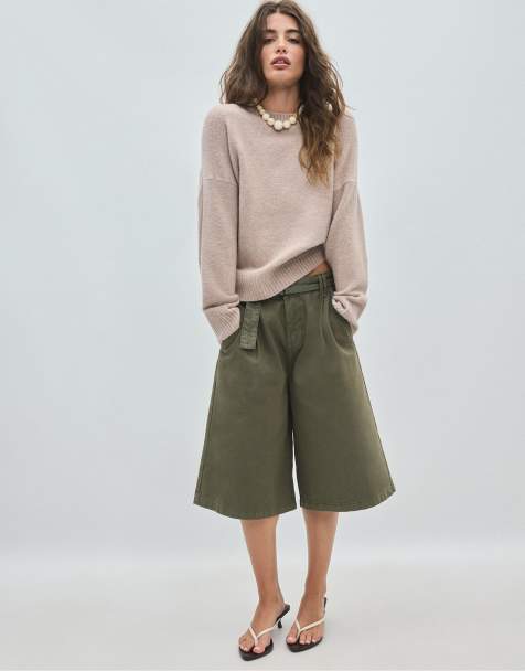 Stradivarius weicher Basic-Strickpullover in Beige - view 1