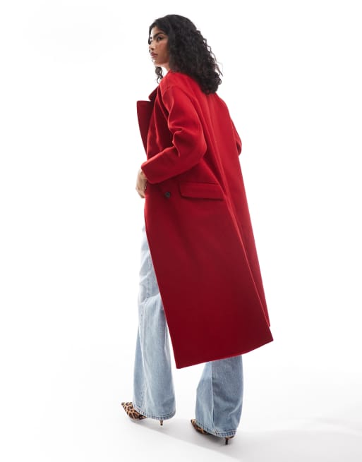 Stradivarius – Weicher Oversize-Mantel in Rot ASOS