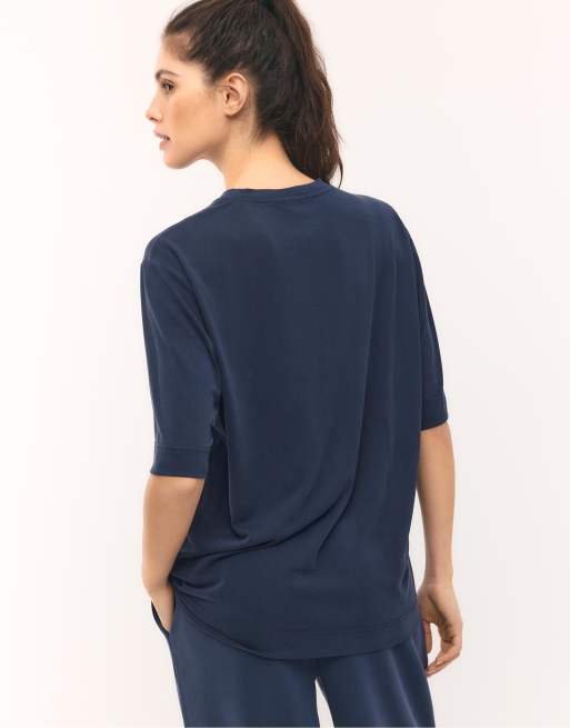 Stradivarius – Weicher Oversize-Rollkragenpullover in Dunkelblau, 3 von 4