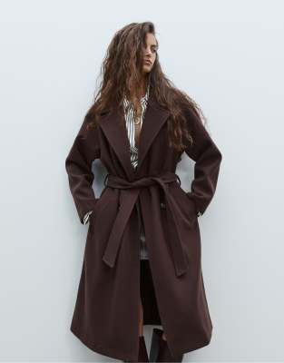 Stradivarius - Weicher Trenchcoat in Braun-Brown