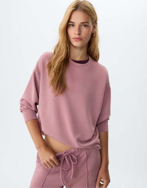 Stradivarius – Weiches Basic-Sweatshirt in Rosa