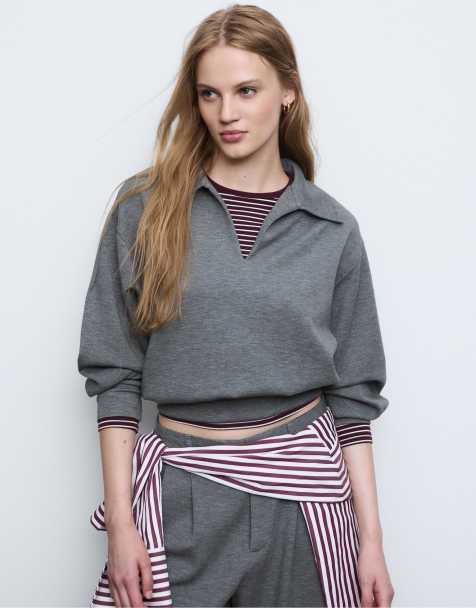 Stradivarius – Weiches Sweatshirt in Dunkelgrau - view 1