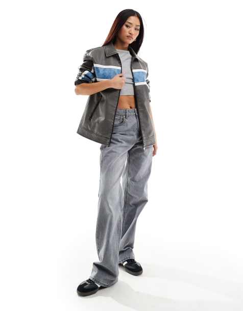 Stradivarius – Weit geschnittene Dad-Jeans in verwaschenem Grau - view 1