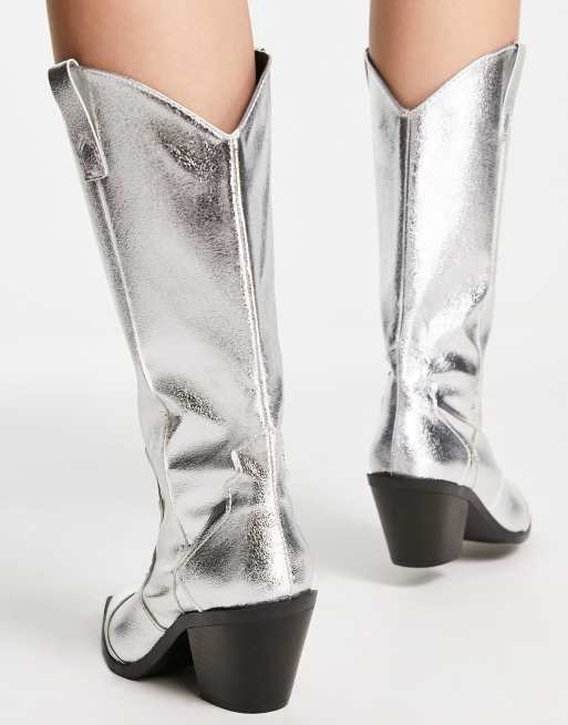 Silver store western boots