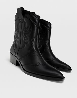 Stradivarius western boots in black - ASOS Price Checker