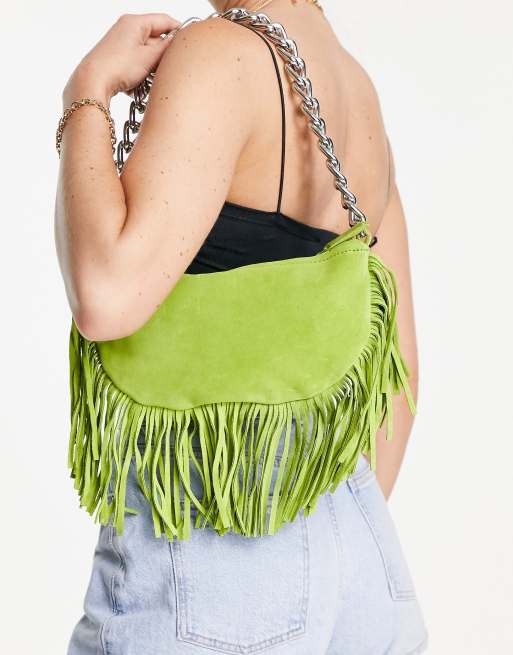 ADYAN Western Suede Fringe Crossbody Bag - Genuine Leather Hobo Bag For Women