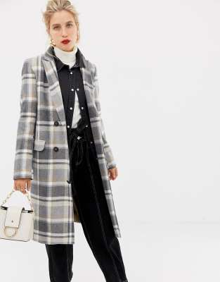 stradivarius plaid coat