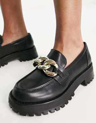 stradivarius black loafers