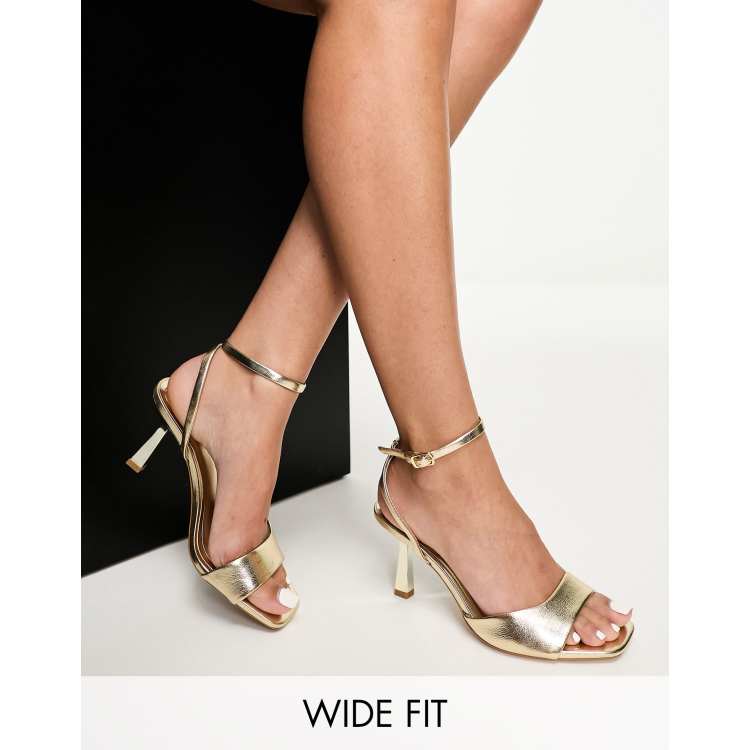 Gold wide fit store heels