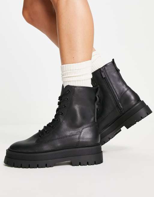 Flat lace outlet up boots