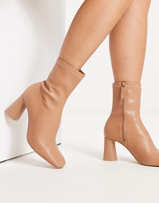 Camel color outlet boots with heel