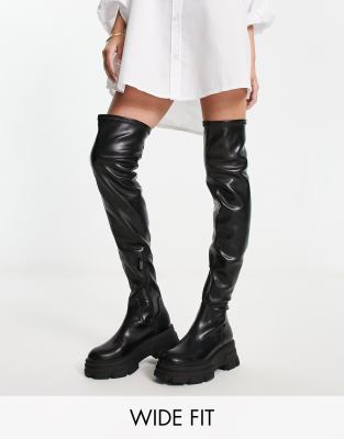  Wide Fit over the knee chunky boot  