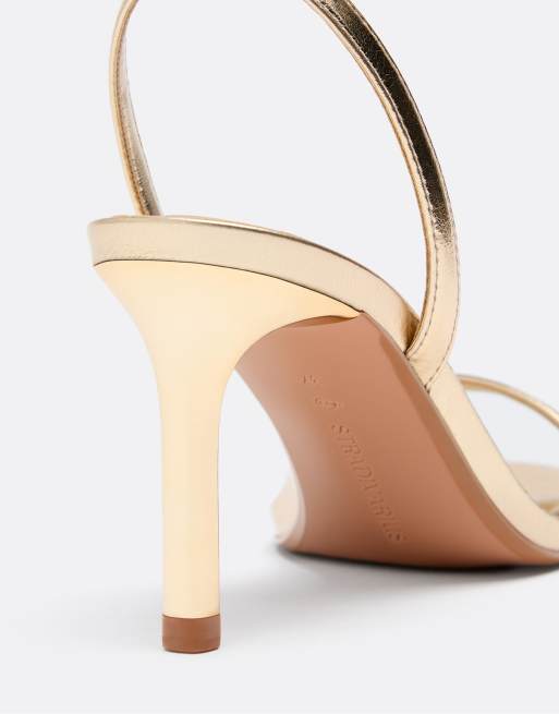 Stradivarius Wide Fit - Sandales à talon aiguille - Doré, 2 de 3