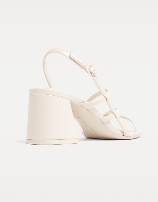 Stradivarius Wide Fit – Sandaletten in Ecru mit Blockabsatz, 4 von 4