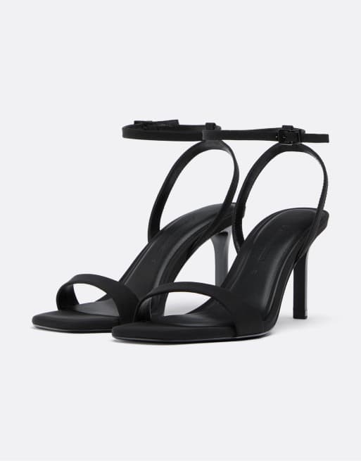 Stradivarius Wide Fit - Sorte sandaler med stilethæl, 2 af 4