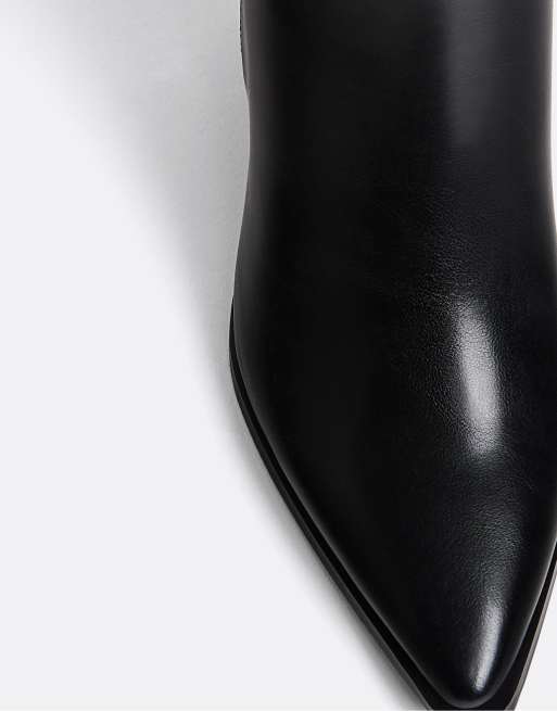 Stradivarius Wide Fit – Stiefel in Schwarz mit hohem Absatz, weite Passform, 2 von 4