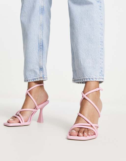 Pink deals strappy heels