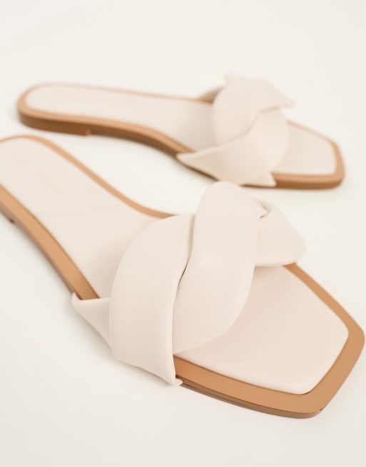 ストア Stradivarius Wide Fit twist strap sandal in beige